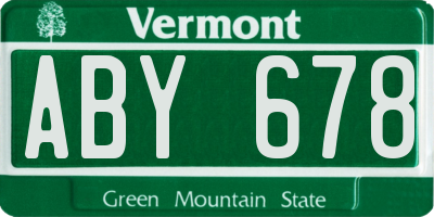 VT license plate ABY678