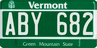 VT license plate ABY682
