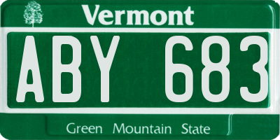 VT license plate ABY683