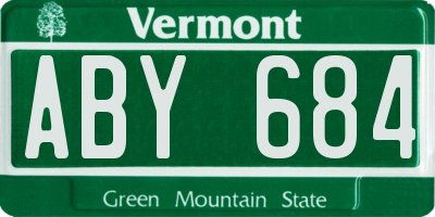VT license plate ABY684