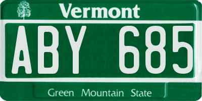 VT license plate ABY685