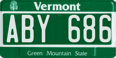 VT license plate ABY686