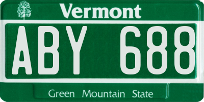 VT license plate ABY688