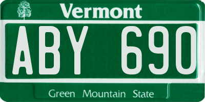 VT license plate ABY690