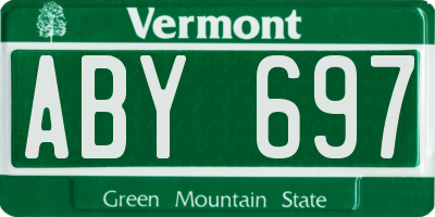 VT license plate ABY697