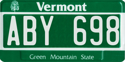 VT license plate ABY698