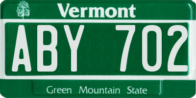 VT license plate ABY702