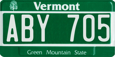 VT license plate ABY705