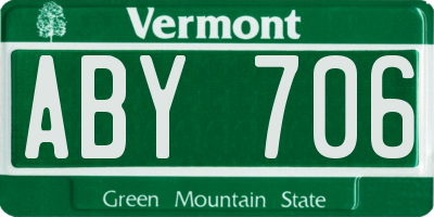 VT license plate ABY706