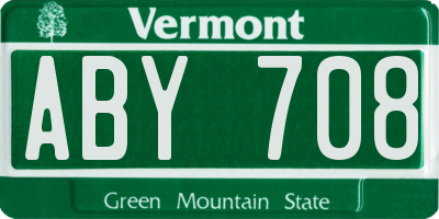 VT license plate ABY708
