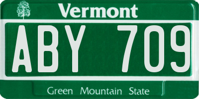 VT license plate ABY709