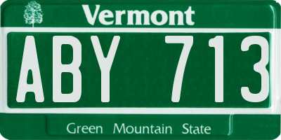 VT license plate ABY713