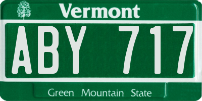 VT license plate ABY717