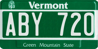 VT license plate ABY720