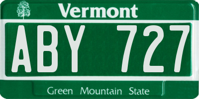 VT license plate ABY727
