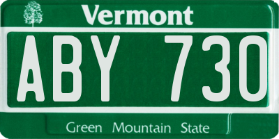 VT license plate ABY730