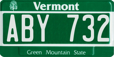 VT license plate ABY732