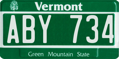 VT license plate ABY734