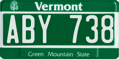 VT license plate ABY738