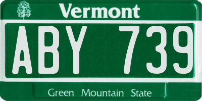VT license plate ABY739