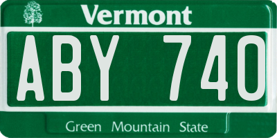 VT license plate ABY740