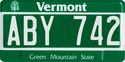 VT license plate ABY742