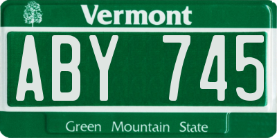 VT license plate ABY745
