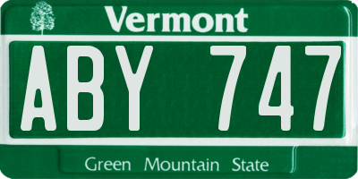 VT license plate ABY747