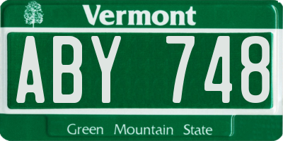 VT license plate ABY748