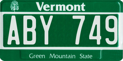 VT license plate ABY749