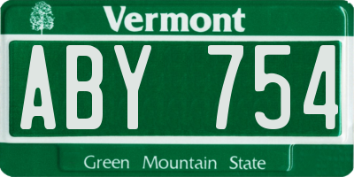 VT license plate ABY754
