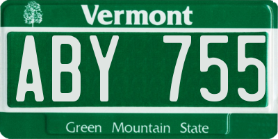VT license plate ABY755