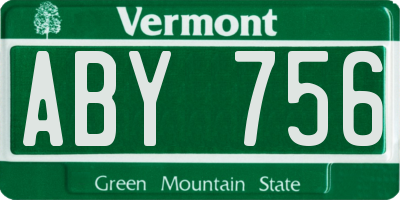 VT license plate ABY756
