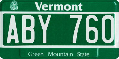 VT license plate ABY760