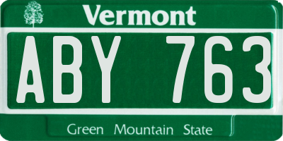 VT license plate ABY763