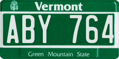 VT license plate ABY764