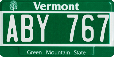 VT license plate ABY767