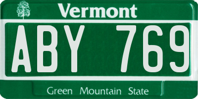 VT license plate ABY769