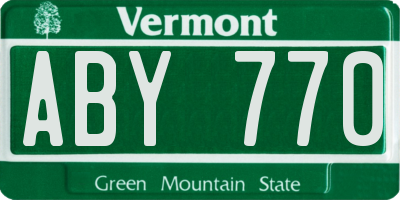 VT license plate ABY770