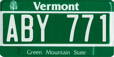 VT license plate ABY771