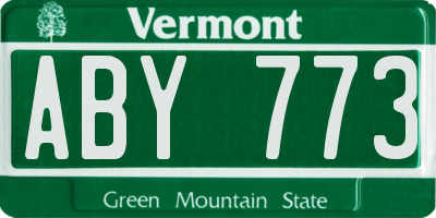 VT license plate ABY773