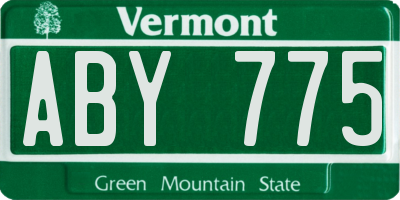 VT license plate ABY775