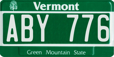 VT license plate ABY776