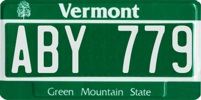VT license plate ABY779