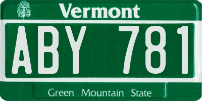 VT license plate ABY781