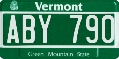 VT license plate ABY790