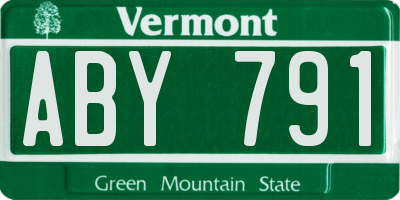 VT license plate ABY791