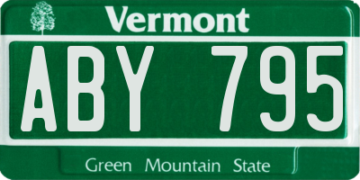 VT license plate ABY795