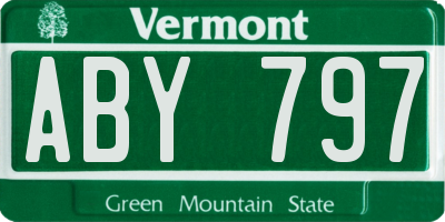 VT license plate ABY797