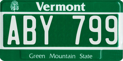 VT license plate ABY799